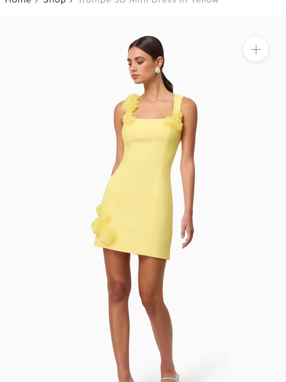 Elliatt Trompe 3D Mini Dress in Yellow